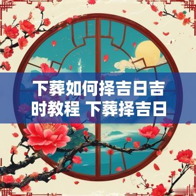 下葬如何择吉日吉时教程 下葬择吉日的正确方法