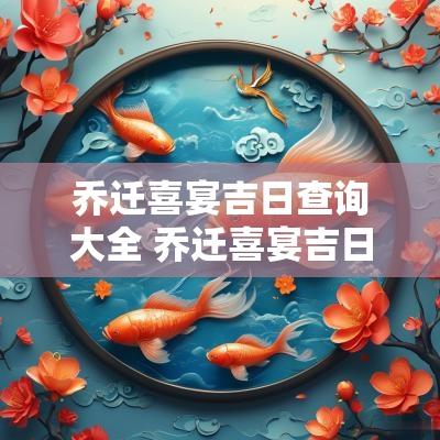 乔迁喜宴吉日查询大全 乔迁喜宴吉日大全8月
