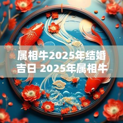 属相牛2025年结婚吉日 2025年属相牛结婚大利月