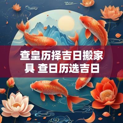 查皇历择吉日搬家具 查日历选吉日