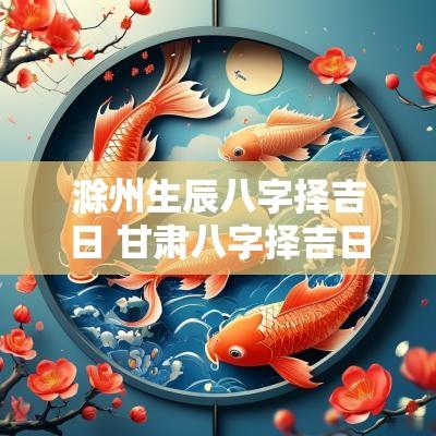 滁州生辰八字择吉日 甘肃八字择吉日