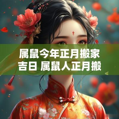 属鼠今年正月搬家吉日 属鼠人正月搬家吉日有哪些