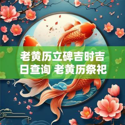 老黄历立碑吉时吉日查询 老黄历祭祀吉日查询