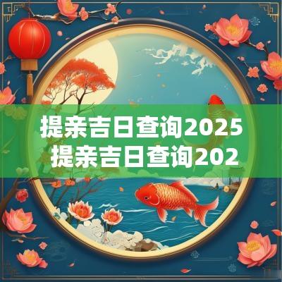 提亲吉日查询2025 提亲吉日查询2025年