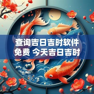 查询吉日吉时软件免费 今天吉日吉时黄历查询