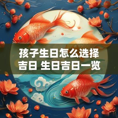 孩子生日怎么选择吉日 生日吉日一览表