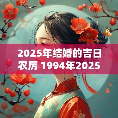 2025年结婚的吉日农厉 1994年2025年结婚吉日