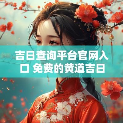 吉日查询平台官网入口 免费的黄道吉日查询软件