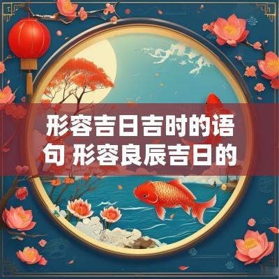形容吉日吉时的语句 形容良辰吉日的祝福语