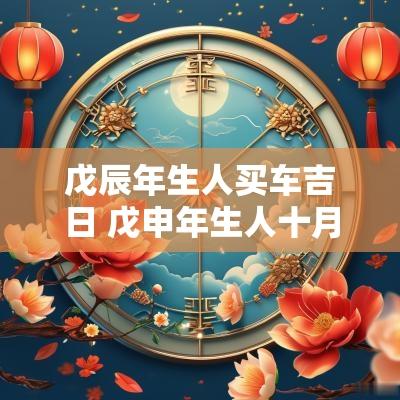 戊辰年生人买车吉日 戊申年生人十月买车吉日