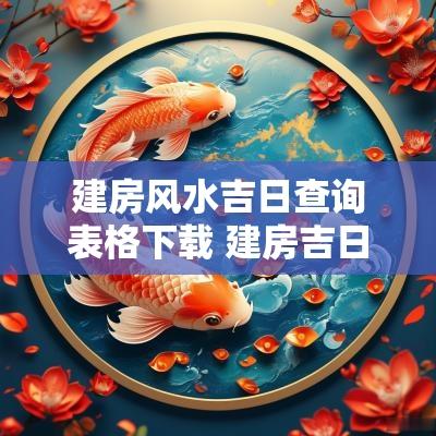 建房风水吉日查询表格下载 建房吉日查询2025年