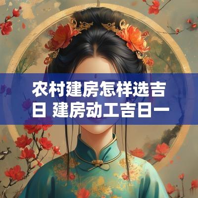 农村建房怎样选吉日 建房动工吉日一览表