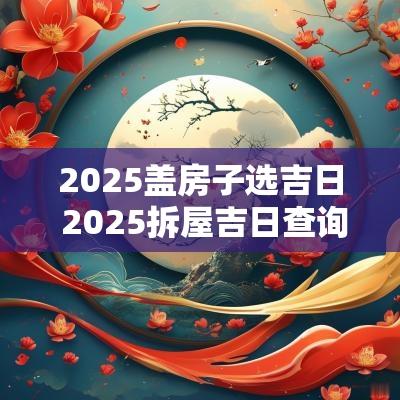 2025盖房子选吉日 2025拆屋吉日查询