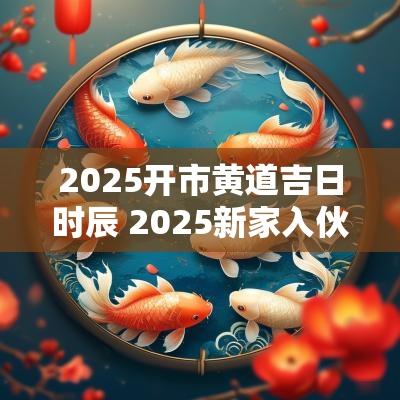 2025开市黄道吉日时辰 2025新家入伙吉日时辰