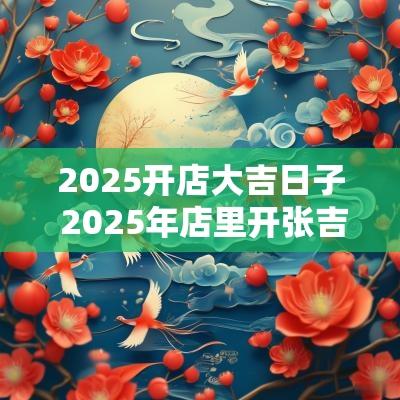 2025开店大吉日子 2025年店里开张吉日