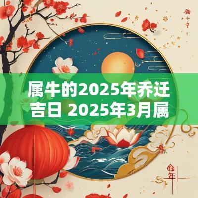 属牛的2025年乔迁吉日 2025年3月属牛乔迁吉日