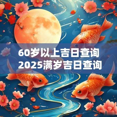 60岁以上吉日查询 2025满岁吉日查询