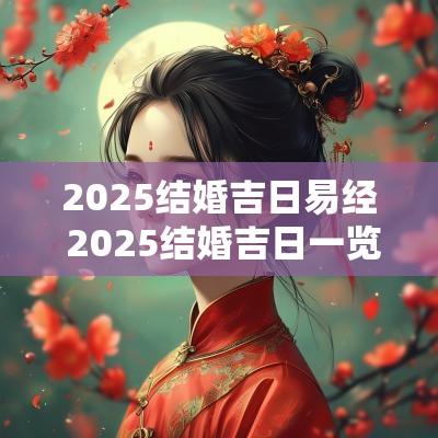2025结婚吉日易经 2025结婚吉日一览表