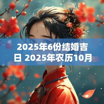 2025年6份结婚吉日 2025年农历10月结婚上等吉日