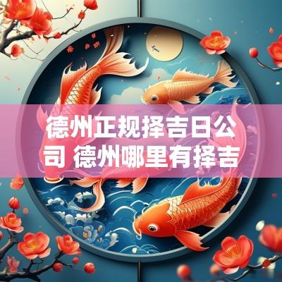 德州正规择吉日公司 德州哪里有择吉日公司