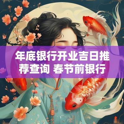 年底银行开业吉日推荐查询 春节前银行开业吉日