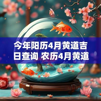 今年阳历4月黄道吉日查询 农历4月黄道吉日查询2025