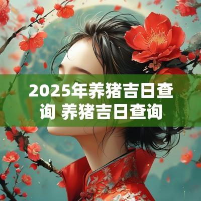 2025年养猪吉日查询 养猪吉日查询