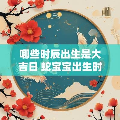 哪些时辰出生是大吉日 蛇宝宝出生时辰吉日