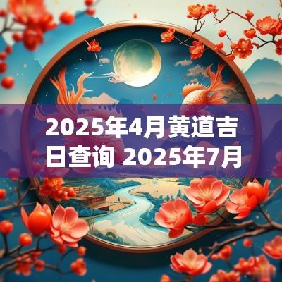 2025年4月黄道吉日查询 2025年7月祈福黄道吉日
