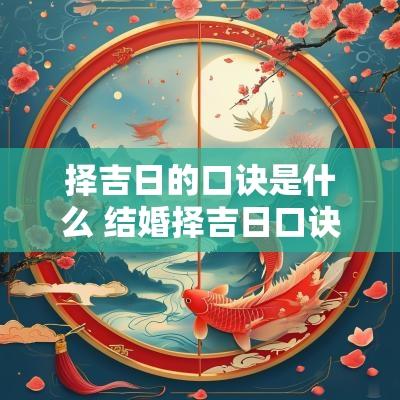 择吉日的口诀是什么 结婚择吉日口诀详细版