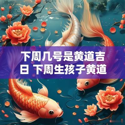 下周几号是黄道吉日 下周生孩子黄道吉日