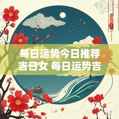 每日运势今日推荐吉日女 每日运势吉时吉位
