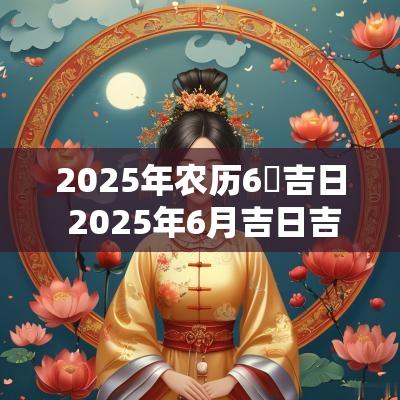 2025年农历6冃吉日 2025年6月吉日吉时