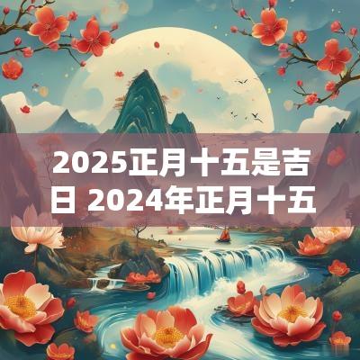2025正月十五是吉日 2025年正月十五日是黄道吉日吗