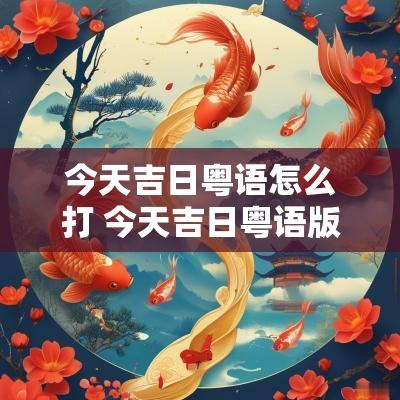 今天吉日粤语怎么打 今天吉日粤语版