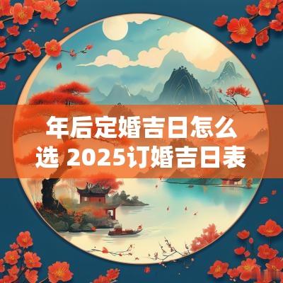 年后定婚吉日怎么选 2025订婚吉日表