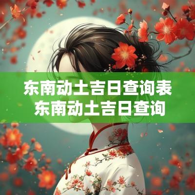 东南动土吉日查询表 东南动土吉日查询大全