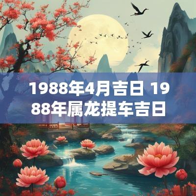1988年4月吉日 1988年属龙提车吉日