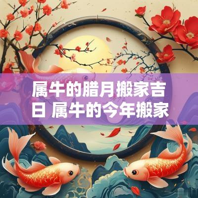 属牛的腊月搬家吉日 属牛的今年搬家吉日