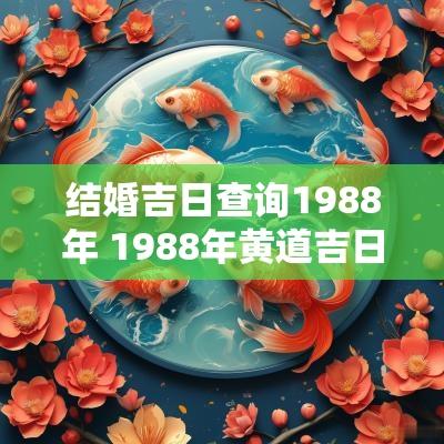 结婚吉日查询1988年 1988年黄道吉日嫁娶