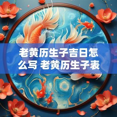 老黄历生子吉日怎么写 老黄历生子表