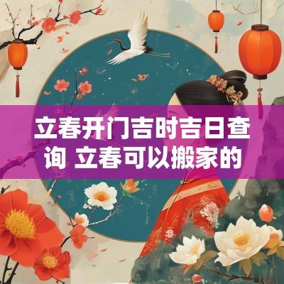 立春开门吉时吉日查询 立春可以搬家的吉日