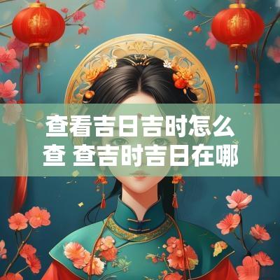 查看吉日吉时怎么查 查吉时吉日在哪里查