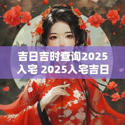 吉日吉时查询2025入宅 2025入宅吉日吉时查询