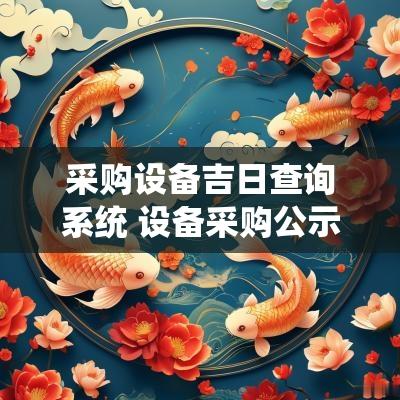 采购设备吉日查询系统 设备采购公示日期