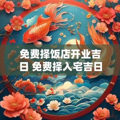 免费择饭店开业吉日 免费择入宅吉日