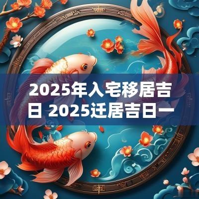 2025年入宅移居吉日 2025迁居吉日一览表图片