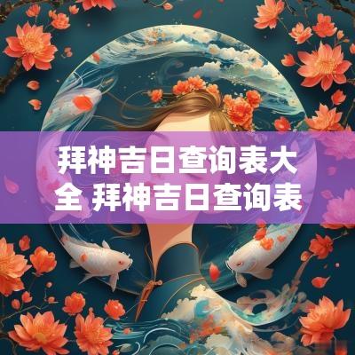 拜神吉日查询表大全 拜神吉日查询表大全最新