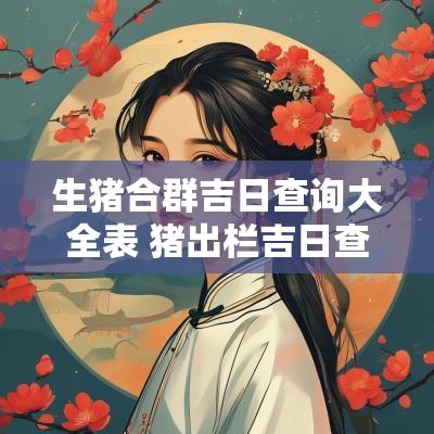 生猪合群吉日查询大全表 猪出栏吉日查询表