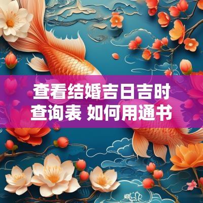 查看结婚吉日吉时查询表 如何用通书择结婚吉日吉时